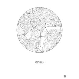 Affiche London – Poster carte de ville 2.5km | Gravura – Fond clair