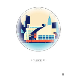 Affiche Los Angeles – Poster illustration vintage – Crypto Com Arena | Gravura – Fond clair