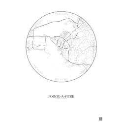 Affiche Pointe A Pitre – Poster carte de ville 5km | Gravura – Fond clair