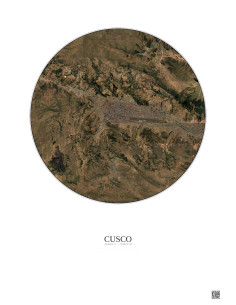 Affiche Cusco – Poster vue satellite 10km Couleur | Gravura – Fond clair