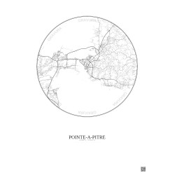 Affiche Pointe A Pitre – Poster carte de ville 10km | Gravura – Fond clair