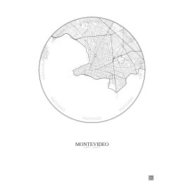 Montevideo City Map Poster 6km | Gravura – Light background