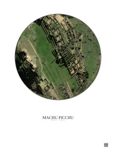 Affiche Machu Picchu – Poster vue satellite 0.1km Couleur | Gravura – Fond clair