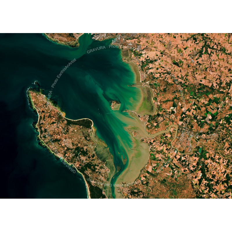 Île d'Aix — Poster Satellitaire · Gravura