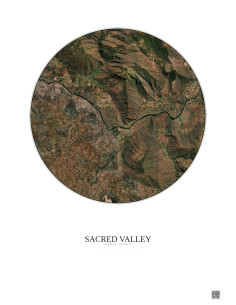 Affiche Sacred Valley – Poster vue satellite 5km Couleur | Gravura – Fond clair
