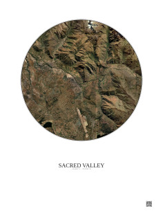 Affiche Sacred Valley – Poster vue satellite 10km Couleur | Gravura – Fond clair