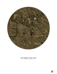 Affiche Sacred Valley – Poster vue satellite 30km Couleur | Gravura – Fond clair
