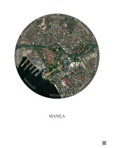 Manila Satellite View Poster 2.5km Color | Gravura – Light background