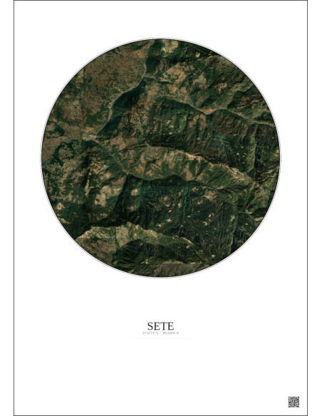 Sete Satellite View Poster 5km Color | Gravura – Light background