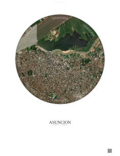 Asuncion Satellite View Poster 2.5km Color | Gravura – Light background