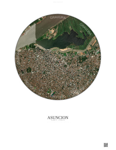Affiche Asuncion – Poster vue satellite 2.5km Couleur | Gravura – Fond clair