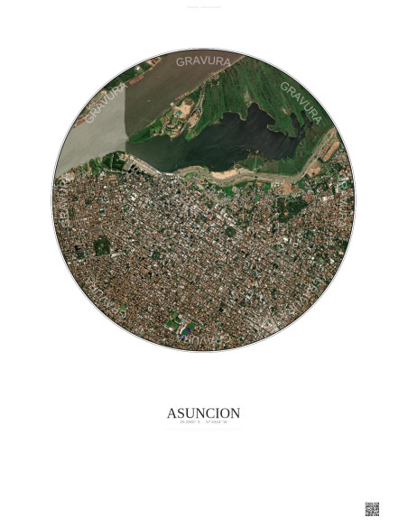 Affiche Asuncion – Poster vue satellite 2.5km Couleur | Gravura – Fond clair
