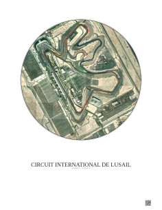 Affiche Circuit International De Lusail – Poster vue satellite 1km Couleur | Gravura – Fond clair