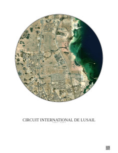 Affiche Circuit International De Lusail – Poster vue satellite 10km Couleur | Gravura – Fond clair