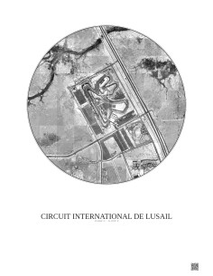 Affiche Circuit International De Lusail – Poster vue satellite 2.5km N&B | Gravura – Fond clair