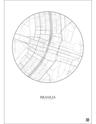 Brasilia City Map Poster 2.5km | Gravura – Light background
