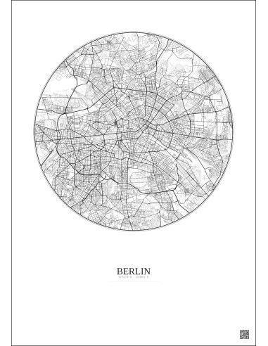 Berlin City Map Poster 10km | Gravura – Light background
