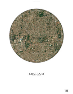 Khartoum Satellite View Poster 2.5km Color | Gravura – Light background