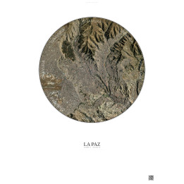 La Paz Satellite View Poster 6km Color | Gravura – Light background