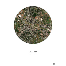 Brasilia Satellite View Poster 2.5km Color | Gravura – Light background