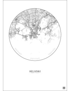 Affiche Helsinki – Poster carte de ville 10km | Gravura – Fond clair 2