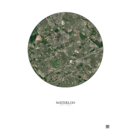 Waterloo Satellite View Poster 5km Color | Gravura – Light background