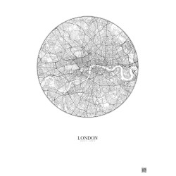 Affiche London – Poster carte de ville 10km | Gravura – Fond clair