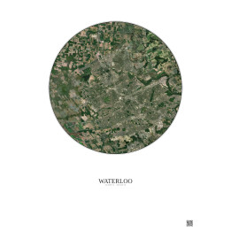 Waterloo Satellite View Poster 10km Color | Gravura – Light background
