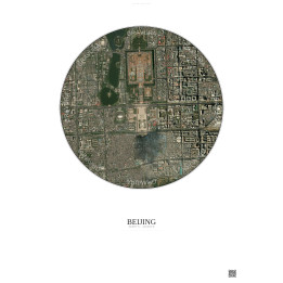 Beijing Satellite View Poster 2.5km Color | Gravura – Light background