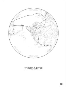 Pointe A Pitre City Map Poster 5km | Gravura – Light background 2