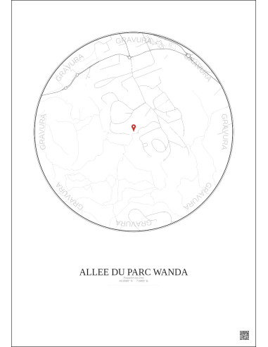 Roquefort Les Pins City Map Poster 1km | Gravura – Light background