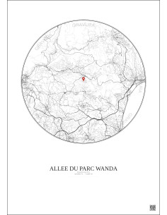 Roquefort Les Pins City Map Poster 10km | Gravura – Light background 2