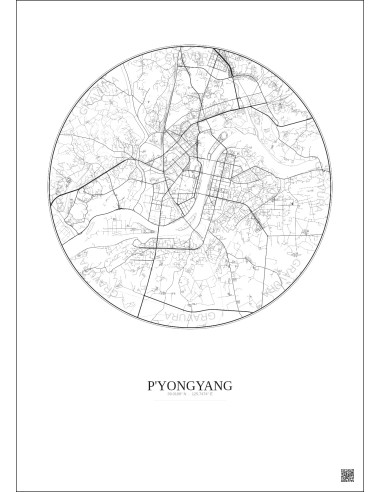P Yongyang City Map Poster 10km | Gravura – Light background