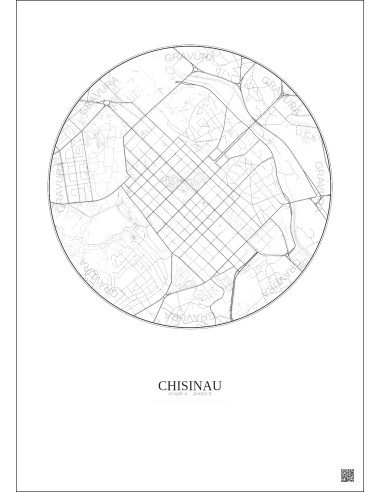 Chisinau City Map Poster 2.5km | Gravura – Light background