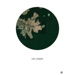Abu Simbel Satellite View Poster 1km Color | Gravura – Light background