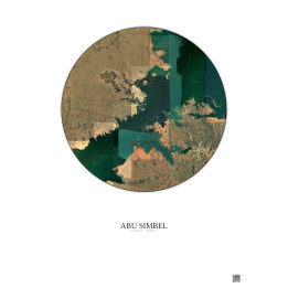 Abu Simbel Satellite View Poster 20km Color | Gravura – Light background