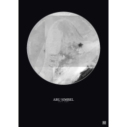 Abu Simbel Satellite View Poster 0.1km B&W | Gravura – Dark background