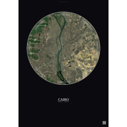 Cairo Satellite View Poster 10km Color | Gravura – Dark background