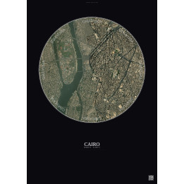 Cairo Satellite View Poster 2.5km Color | Gravura – Dark background