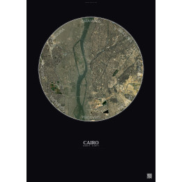 Cairo Satellite View Poster 6km Color | Gravura – Dark background