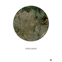 Addis Ababa Satellite View Poster 6km Color | Gravura – Light background
