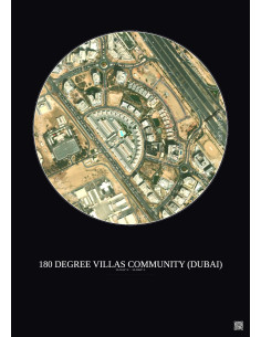 180 Degree Villas Community Satellite View Poster 0.5km Color | Gravura – Dark background