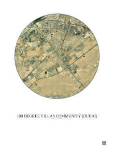 180 Degree Villas Community Satellite View Poster 10km Color | Gravura – Light background