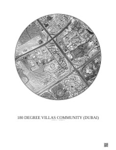 Affiche 180 Degree Villas Community – Poster vue satellite 2.5km N&B | Gravura – Fond clair