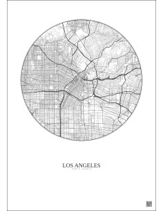 Los Angeles City Map Poster 10km | Gravura – Light background 2