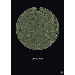 Bordeaux Satellite View Poster 5km Color | Gravura – Dark background