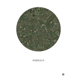 Bordeaux Satellite View Poster 2.5km Color | Gravura – Light background