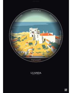 Luanda Vintage Travel Poster – National Museum Of Slavery | Gravura – Dark background