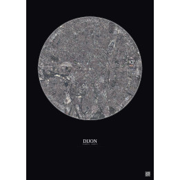 Dijon Satellite View Poster 2.5km Color | Gravura – Dark background