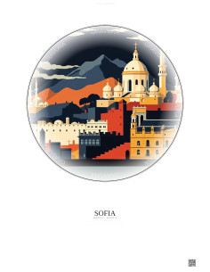 Affiche Sofia – Poster illustration vintage – Sofia | Gravura – Fond clair